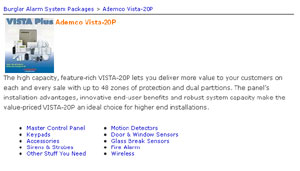 Burglar Alarm Packages - Ademco Vista-20P by bassburglaralarms.com