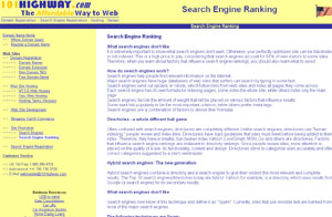 Search Engine Ranking by promotion.101highway.com